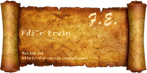 Für Ervin névjegykártya