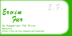 ervin fur business card