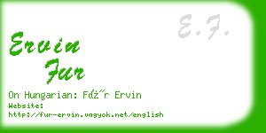 ervin fur business card